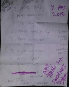 Steven's 2012 Christmas setlist