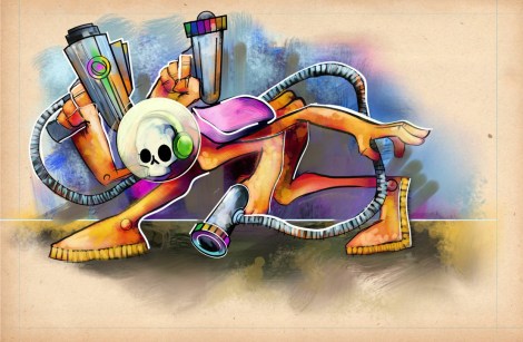 Filled in background for Captain Yeah